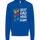 Best Dad Hands Down Fathers Day Funny Mens Sweatshirt Jumper Royal Blue