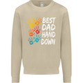 Best Dad Hands Down Fathers Day Funny Mens Sweatshirt Jumper Sand