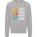 Best Dad Hands Down Fathers Day Funny Mens Sweatshirt Jumper Sports Grey