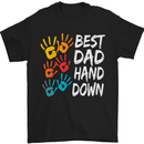 Best Dad Hands Down Fathers Day Funny Mens T-Shirt Cotton Gildan Black