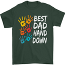 Best Dad Hands Down Fathers Day Funny Mens T-Shirt Cotton Gildan Forest Green
