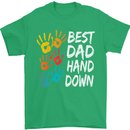 Best Dad Hands Down Fathers Day Funny Mens T-Shirt Cotton Gildan Irish Green