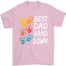Best Dad Hands Down Fathers Day Funny Mens T-Shirt Cotton Gildan Light Pink