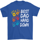 Best Dad Hands Down Fathers Day Funny Mens T-Shirt Cotton Gildan Royal Blue