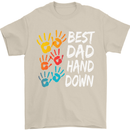 Best Dad Hands Down Fathers Day Funny Mens T-Shirt Cotton Gildan Sand