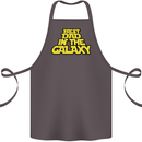 Best Dad in the Galaxy Funny Father's Day Cotton Apron 100% Organic Dark Grey