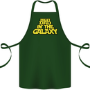 Best Dad in the Galaxy Funny Father's Day Cotton Apron 100% Organic Forest Green