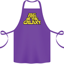 Best Dad in the Galaxy Funny Father's Day Cotton Apron 100% Organic Purple