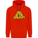 Best Dad in the Galaxy Funny Father's Day Mens 80% Cotton Hoodie Bright Red