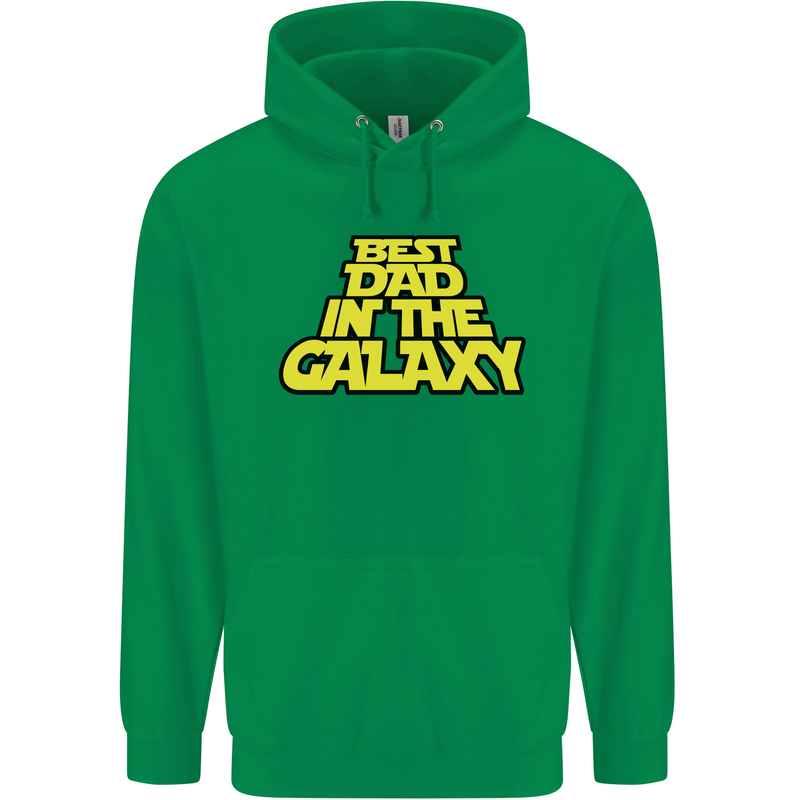 Best Dad in the Galaxy Funny Father's Day Mens 80% Cotton Hoodie Irish Green