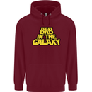 Best Dad in the Galaxy Funny Father's Day Mens 80% Cotton Hoodie Maroon