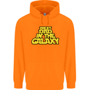 Best Dad in the Galaxy Funny Father's Day Mens 80% Cotton Hoodie Orange