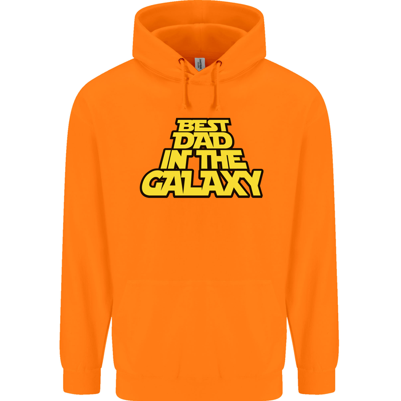 Best Dad in the Galaxy Funny Father's Day Mens 80% Cotton Hoodie Orange