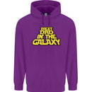 Best Dad in the Galaxy Funny Father's Day Mens 80% Cotton Hoodie Purple