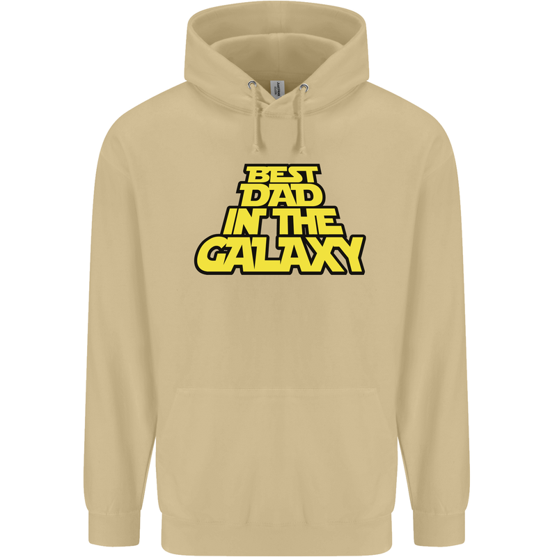 Best Dad in the Galaxy Funny Father's Day Mens 80% Cotton Hoodie Sand