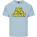 Best Dad in the Galaxy Funny Father's Day Mens Cotton T-Shirt Tee Top Light Blue