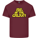 Best Dad in the Galaxy Funny Father's Day Mens Cotton T-Shirt Tee Top Maroon