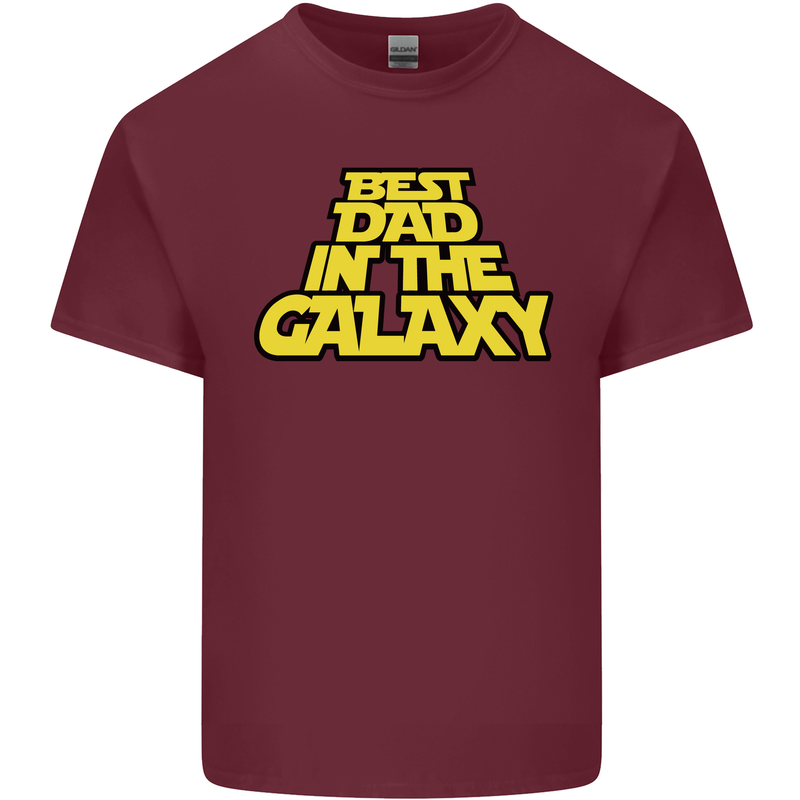 Best Dad in the Galaxy Funny Father's Day Mens Cotton T-Shirt Tee Top Maroon
