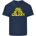Best Dad in the Galaxy Funny Father's Day Mens Cotton T-Shirt Tee Top Navy Blue