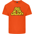 Best Dad in the Galaxy Funny Father's Day Mens Cotton T-Shirt Tee Top Orange