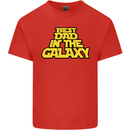 Best Dad in the Galaxy Funny Father's Day Mens Cotton T-Shirt Tee Top Red