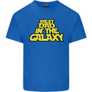 Best Dad in the Galaxy Funny Father's Day Mens Cotton T-Shirt Tee Top Royal Blue