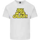 Best Dad in the Galaxy Funny Father's Day Mens Cotton T-Shirt Tee Top White