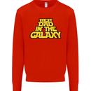 Best Dad in the Galaxy Funny Father's Day Mens Sweatshirt Jumper Bright Red