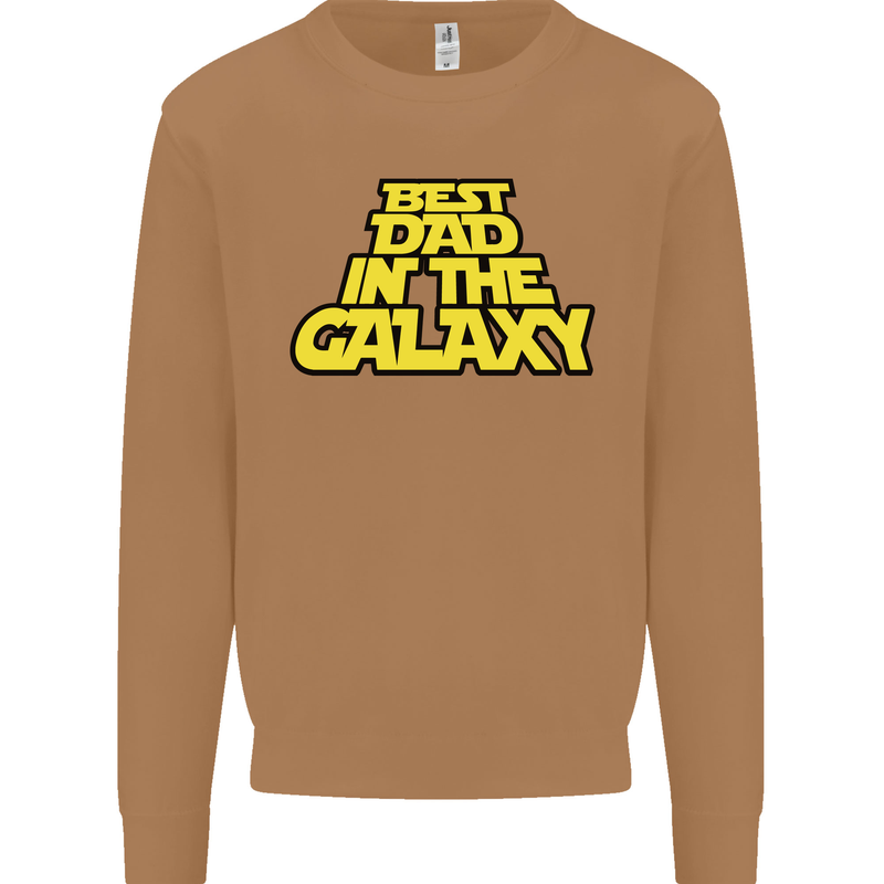 Best Dad in the Galaxy Funny Father's Day Mens Sweatshirt Jumper Caramel Latte