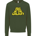 Best Dad in the Galaxy Funny Father's Day Mens Sweatshirt Jumper Forest Green