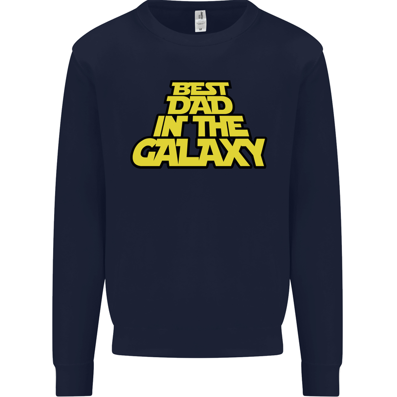 Best Dad in the Galaxy Funny Father's Day Mens Sweatshirt Jumper Navy Blue