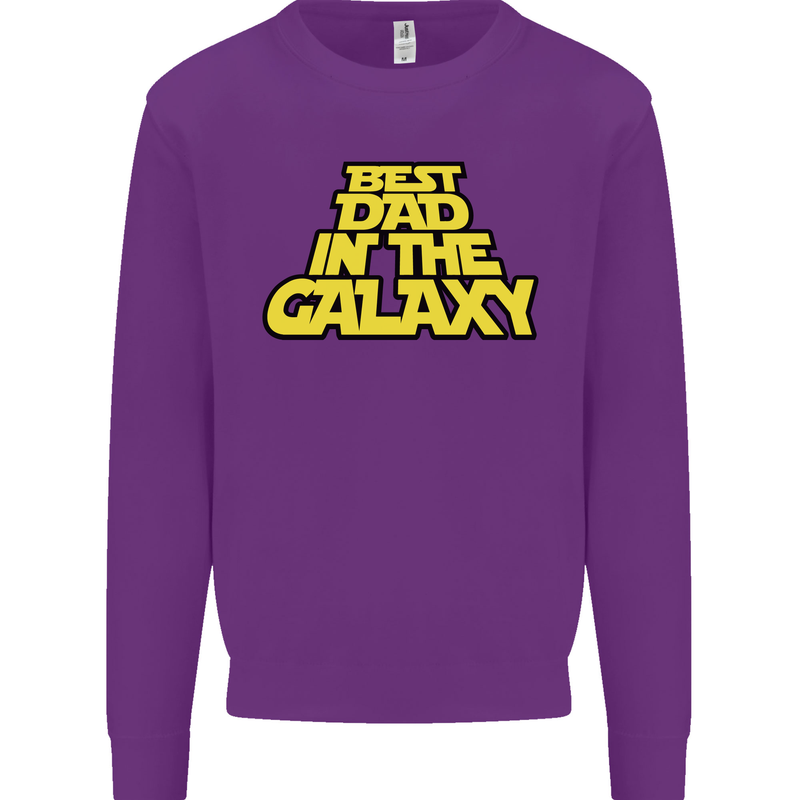 Best Dad in the Galaxy Funny Father's Day Mens Sweatshirt Jumper Purple