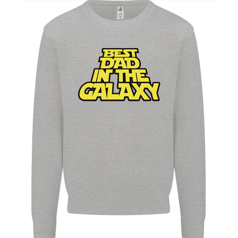 Best Dad in the Galaxy Funny Father's Day Mens Sweatshirt Jumper Sports Grey