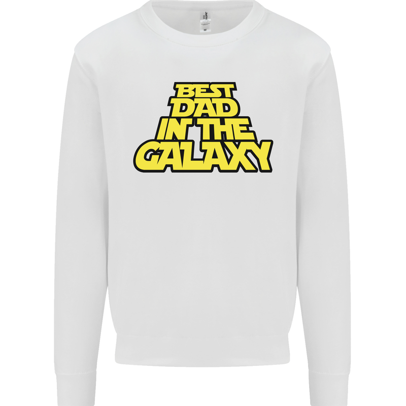 Best Dad in the Galaxy Funny Father's Day Mens Sweatshirt Jumper White