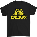 Best Dad in the Galaxy Funny Father's Day Mens T-Shirt Cotton Gildan Black