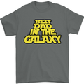 Best Dad in the Galaxy Funny Father's Day Mens T-Shirt Cotton Gildan Charcoal