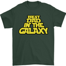 Best Dad in the Galaxy Funny Father's Day Mens T-Shirt Cotton Gildan Forest Green
