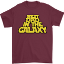 Best Dad in the Galaxy Funny Father's Day Mens T-Shirt Cotton Gildan Maroon