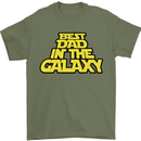 Best Dad in the Galaxy Funny Father's Day Mens T-Shirt Cotton Gildan Military Green