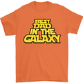 Best Dad in the Galaxy Funny Father's Day Mens T-Shirt Cotton Gildan Orange