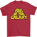 Best Dad in the Galaxy Funny Father's Day Mens T-Shirt Cotton Gildan Red