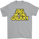 Best Dad in the Galaxy Funny Father's Day Mens T-Shirt Cotton Gildan Sports Grey