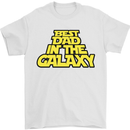 Best Dad in the Galaxy Funny Father's Day Mens T-Shirt Cotton Gildan White