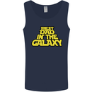Best Dad in the Galaxy Funny Father's Day Mens Vest Tank Top Navy Blue