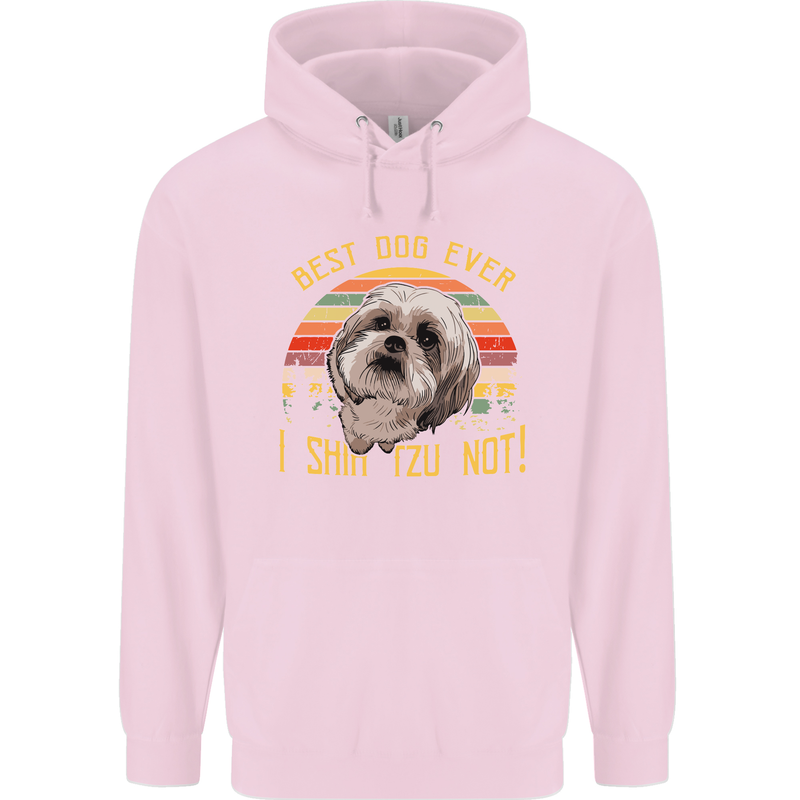 Best Dog Ever I Shih Tzu Not Funny Childrens Kids Hoodie Light Pink