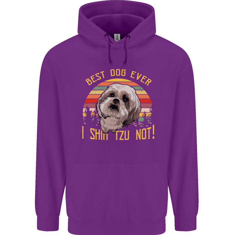 Best Dog Ever I Shih Tzu Not Funny Childrens Kids Hoodie Purple