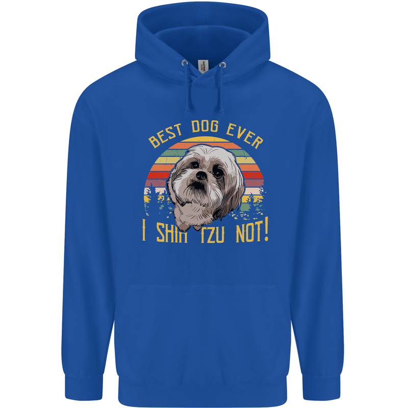 Best Dog Ever I Shih Tzu Not Funny Childrens Kids Hoodie Royal Blue