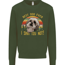 Best Dog Ever I Shih Tzu Not Funny Kids Sweatshirt Jumper Forest Green