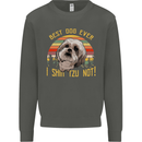 Best Dog Ever I Shih Tzu Not Funny Kids Sweatshirt Jumper Storm Grey