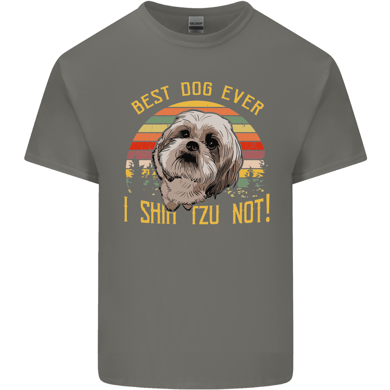 Best Dog Ever I Shih Tzu Not Funny Kids T-Shirt Childrens Charcoal